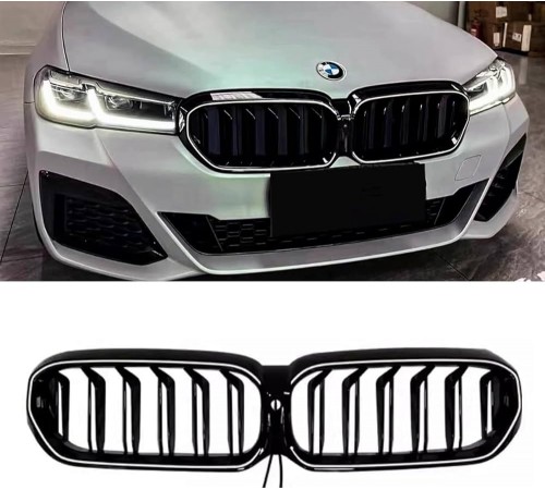 Juodos blizgios LED šviečiančios grotelės BMW G30 G31 LCI (2020+)